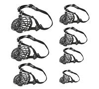 HUI JIN Muselières en plastique à boucle réglable pour dressage de chien de petite, moyenne et grande taille, kaki clair, lot de 7