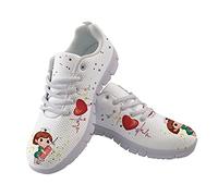 HUIACONG Blanches Chaussures de Sport Femme Infirmière Baskets Fille Confortables Légères Formatrices Mode Collègue EU 40 Mixte Chaussures