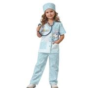 HUIACONG Kit médical pour grandes filles, costume de médecin, taille 9 à 10 ans, déguisement d'infirmière pour Halloween, jeu de rôle (rose)