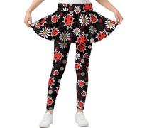 HUIACONG Leggings pour filles avec jupe extensible à volants - Pantalon de yoga pour filles - Taille 5-14, Ladybug Daisy, 11-12 ans Slim