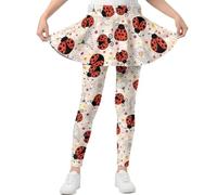 HUIACONG Leggings pour filles avec jupe extensible pour uniforme scolaire - Jupe à volants pour filles - Taille 5-14, Ladybug Daisy, 9-10 ans Slim