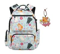 HUIACONG Sac à dos de 43,2 cm avec pendentif en cuir pour enfants, filles, cartable grande capacité pour école primaire, Marguerite mignonne