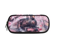 HUIACONG Trousse à crayons pour garçons - Grande capacité - Esthétique, Train Cherry Blossom, Taille unique, Trousse à crayons
