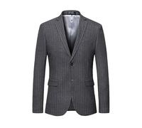 HUIANGLIYG Blazer de Costume Classique À Rayures pour Homme, Veste de Sport À Revers À Deux Boutons avec Poche, Veste de Costume d'affaires Légère, Coupe Slim, À Fines Rayures, Veste de Smokin