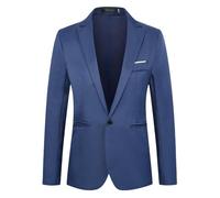 HUIANGLIYG Blazer Léger Décontracté pour Homme, Veste de Costume Peak Cut Cut, Veste de Sport À Boutons avec Poche, Veste de Soirée Smart Smoking Unie pour Banquet Mariage Royal Blue XS