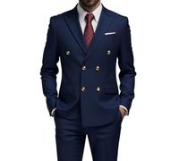 HUIANGLIYG Blazer pour Hommes Manteaux de Sport Décontractés Pointe Revers Double Boutonnage Veste de Costume Slim Fit Deux Boutons Affaires Blazer Veste avec Poches Smoking Solide pour Banquet de