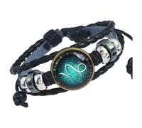 HUIANGLIYG Bracelet Astral Ajustable À 12 Constellations, Bracelet Multicouche En Cuir Noir, Bijou Idéal Pour Noël Ou Un Anniversaire, Pour Femmes Et Hommes (Capricorne).