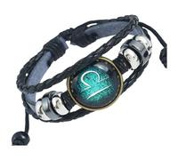 HUIANGLIYG Bracelet Astral Ajustable À 12 Constellations, En Cuir Noir Multicouche, Idéal Pour Noël Ou Un Anniversaire. Bijou Pour Femmes Et Hommes. Balance.