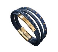 HUIANGLIYG Bracelet Clouté de Pointes pour Homme, Bracelet en Cuir Tressé À Plusieurs Couches, Bracelet À Fermoir Magnétique, Bracelet À Poignets Punk Rock Accessoires pour Fête D’Halloween,