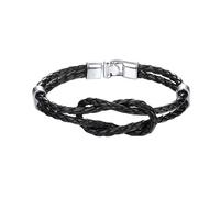 HUIANGLIYG Bracelet Cuir Homme,Bracelet en Cuir Véritable pour Homme avec Nœud Infini, Classique, Fait À La Main, Double Rangée Torsadée, Tissé, Symbolique, Amour, Cadeau de Femme À Mari, Noi