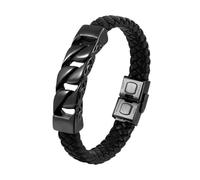 HUIANGLIYG Bracelet Cuir Homme,Bracelet en Cuir Véritable Tressé pour Homme, Simple et Torsadé, avec Fermoir, Large, Décontracté, Idéal pour Les Affaires, Idéal Comme Cadeau pour Garçon Ou p