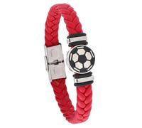 HUIANGLIYG Bracelet de Football pour Garçons et Hommes, Bracelet en Cuir Tressé Fait À La Main avec Boucle, Chaîne de poignet de Sport Décontracté Personnalisé, Bijoux de Football, Cadeaux po