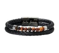 HUIANGLIYG Bracelet De Protection Œil De Tigre Pour Homme, Offert Par Maman. Bracelet Jonc Unisexe En Pierre Naturelle Et Perles, Gravé « Je T'Aimerai Toujours ». Bijou À Offrir À Mon Fiancé. 21 Cm.