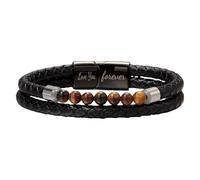 HUIANGLIYG Bracelet De Protection Œil De Tigre Pour Homme, Offert Par Maman. Bracelet Jonc Unisexe En Pierre Naturelle Et Perles, Gravé « Je T'Aimerai Toujours ». Bijou À Offrir À Mon Homme. 21 Cm.