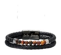 HUIANGLIYG Bracelet De Protection Œil De Tigre Pour Homme, Offert Par Maman. Bracelet Jonc Unisexe En Pierre Naturelle Et Perles, Gravé « Je T’Aime Pour Toujours ». Bijou À Offrir À Mon Amour. 21 Cm
