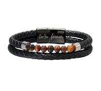 HUIANGLIYG Bracelet De Protection Œil De Tigre Pour Homme, Offert Par Maman. Bracelet Jonc Unisexe En Pierre Naturelle Et Perles, Gravé « Je T'Aimerai Toujours ». Bijou À Offrir À Mon Oncle. 21 Cm.