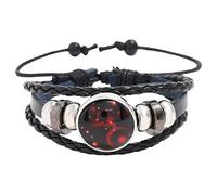 HUIANGLIYG Bracelet Des 12 Constellations Du Zodiaque, Bracelet Phosphorescent En Cuir Tissé Fluorescent, Signe Du Zodiaque, Bijou Pour Femmes Et Hommes, Cancer