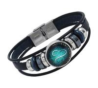 HUIANGLIYG Bracelet En Cuir À 12 Constellations Avec Perles, Tissé À La Main, Signe Du Zodiaque, Pour Femmes Et Hommes, Bijou Horoscope, Cadeau D'Anniversaire, Lion, 20 Cm