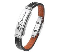 HUIANGLIYG Bracelet En Cuir À 12 Constellations, Signe Du Zodiaque, Style Punk, Manchette Avec Fermoir, Bijou Astrologique, Cadeau D'Anniversaire Pour Homme Et Femme, Gémeaux, 21,5 Cm