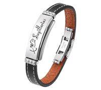 HUIANGLIYG Bracelet En Cuir À 12 Constellations, Signe Du Zodiaque, Style Punk, Manchette Avec Fermoir, Bijou Astrologique Pour Anniversaire, Cadeau Pour Homme Et Femme, Sagittaire, 21,5 Cm