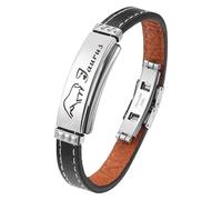 HUIANGLIYG Bracelet En Cuir À 12 Constellations, Signe Du Zodiaque, Style Punk, Manchette Avec Fermoir, Bijou Astrologique Pour Anniversaire, Cadeau Pour Homme Et Femme, Taureau, 21,5 Cm