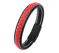 HUIANGLIYG Bracelet en Cuir de Vache Tressé Cousu pour Hommes, Bracelets en Cuir de Sport Décontractés, Bracelet Simple Fait À La Main avec Fermoir Magnétique, Cadeau pour Hommes, Garçons, Lui