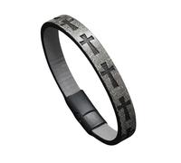 HUIANGLIYG Bracelet en Cuir en Croix pour Hommes Bracelet de Foi Tressé Fait Main avec Fermoir Magnétique Croix Gravée Brassard Religieux Vintage Cadeau Unique pour Les Frères des Pères Gray 20