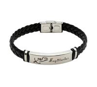 HUIANGLIYG Bracelet en Cuir Noir Tressé À La Main, Orné de 12 Constellations, avec Fermoir. Bijou Astrologique Vintage, Symbole Du Zodiaque. Cadeau pour Un Père, Un Mari Ou Un Petit Ami S