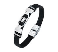 HUIANGLIYG Bracelet En Cuir Noir Vintage Fait Main, Symbole Du Zodiaque, Avec Fermoir. Bijou D'Anniversaire, Cancer, 21 Cm.