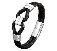 HUIANGLIYG Bracelet En Cuir Pour Homme, Bracelet Unique En Cuir Tressé Fait Main, Style Punk Vintage, Bijou Charmant Pour Homme Et Femme, Noir, 4 X 23 Cm