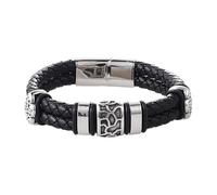 HUIANGLIYG Bracelet En Cuir Pour Homme, Motif Géométrique, Style Vintage, Double Tresse. Bijou Idéal À Offrir À Votre Petit Ami, Mari Ou Père Pour La Saint-Valentin Ou Un Anniversaire.