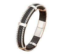 HUIANGLIYG Bracelet en Cuir Tressé À Chaîne Punk pour Hommes, Manchette Empilable Faite À La Main avec Boucle, Bracelet Porte Bonheur Vintage, Bijoux pour Garçons, Accessoir