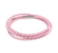 HUIANGLIYG Bracelet en Cuir Tressé Multicouche pour Homme, 4 Mm, Fin et Simple, Idéal pour Un Couple, Un Homme Ou Une Femme, Idéal Comme Cadeau D'Anniversaire, Rose