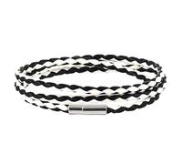 HUIANGLIYG Bracelet en Cuir Tressé Multicouche pour Homme, 4 Mm, Fin et Simple, Idéal pour Un Couple, Un Homme Ou Une Femme, Bijou D'Amitié, Cadeau D'Anniversaire, Noir et Blanc