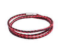 HUIANGLIYG Bracelet en Cuir Tressé Multicouche pour Homme, 4 Mm, Fin et Simple, Idéal pour Un Couple, Un Homme Ou Une Femme, Bijou D'Amitié, Cadeau D'Anniversaire, Noir et Rouge