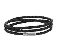 HUIANGLIYG Bracelet en Cuir Tressé Multicouche pour Homme, 4 Mm, Fin et Simple, Idéal pour Un Couple, Un Homme Ou Une Femme, Bijou D'Amitié, Cadeau D'Anniversaire, Noir