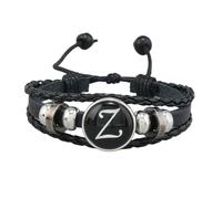 HUIANGLIYG Bracelet en Cuir Tressé pour Homme avec Initiales Gravées, Réglable, Lettre Az, Multicouche, Torsadé, Tissé, pour Couple, Bijoux D'Amitié, Cadeau D'Anniversaire, Lettre Z
