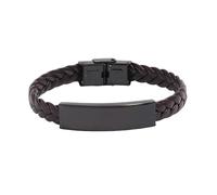 HUIANGLIYG Bracelet en Cuir Tressé pour Homme, Tissé À La Main, avec Boucle Déployante, Style Vintage, Large, Cadeau pour Mari, Père, Fils, Petit Ami, Marron, 21 Cm