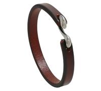 HUIANGLIYG Bracelet en Cuir Véritable pour Homme, Bracelet Manchette en Cuir Tressé Fait À La Main avec Boucle en S, Style Steampunk Punk, Chaîne de poignet en Simili de Vache pour Homme, Marron