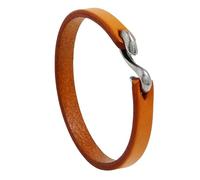 HUIANGLIYG Bracelet en Cuir Véritable pour Homme, Bracelet Manchette en Cuir Tressé Fait Main avec Boucle en S, Style Steampunk Punk, Chaîne de poignet en Simili de Vache pour Homme, Kaki, 20 Cm