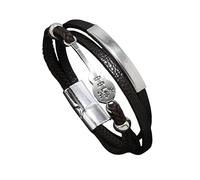 HUIANGLIYG Bracelet Guitare en Cuir Multicouches pour Hommes Bracelet Tressé Fait Main avec Fermoir Magnétique Bijoux de Mode Cadeau pour Les Amateurs de Musique Marron 20 Cm