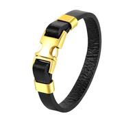 HUIANGLIYG Bracelet Homme,Bracelet Élégant en Cuir Véritable Noir pour Homme, Tressé À La Main, Style Décontracté, avec Fermoir, Style Punk Vintage, Idéal pour Un Usage Quotidien Ou Une Soir
