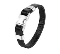HUIANGLIYG Bracelet Homme,Bracelet Élégant en Cuir Véritable Noir pour Homme, Tressé À La Main, Style Décontracté, avec Fermoir, Style Punk Vintage, Idéal pour Un Usage Quotidien Ou Une Soir
