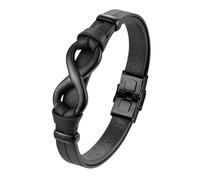 HUIANGLIYG Bracelet Homme,Bracelet Infini en Cuir pour Homme, Style Vintage, Ajustable, Tressé, avec Fermoir, en Cuir de Vache, Motif Numéro 8, Style Punk, Cadeau pour Les Couples, No