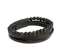 HUIANGLIYG Bracelet Homme,Bracelets en Cuir pour Hommes, Perles Multicouches, Corde Tissée À La Main, Bracelet Manchette Empilable avec Boucle, Bijoux Porte Bonheur Vintage, Idée Cadeau pour Unis