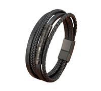 HUIANGLIYG Bracelet Homme,Bracelets en Cuir Véritable Faits À La Main pour Hommes, Manchette Tressée Multicouche, Bracelet Décontracté Noir, Bijoux Punk Vintage, Cadeau pour Vrais Hommes, Noir