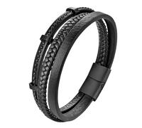 HUIANGLIYG Bracelet Homme,Bracelets en Cuir Véritable pour Hommes, Style Viking, Tressés À La Main, Multicouches, avec Chaîne, Style Manchette Empilable, Cadeau pour Hommes, Garçons, Accessoire
