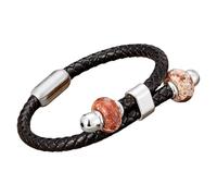 HUIANGLIYG Bracelet Homme En Cuir Tressé Avec Perles De Pierre Naturelle, Fermoir Magnétique, Style Bohème Vintage, Bijou Fait Main, Cadeau Pour La Saint-Valentin Ou Un Anniversaire, Blanc, Taille 4