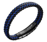 HUIANGLIYG Bracelet Jonc En Cuir Tressé Fait Main Avec Fermoir Magnétique, Orné D'Un Mantra Inspirant Gravé. Cadeau Motivant Et Encourageant Pour Homme.