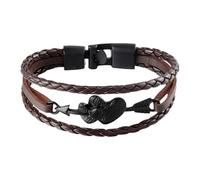 HUIANGLIYG Bracelet Manchette Vintage En Cuir Pour Homme Et Femme, Motif Flèche, Amour Éternel, Infini, Pour Noël, Nouvel An, Couleur 2, 21 Cm